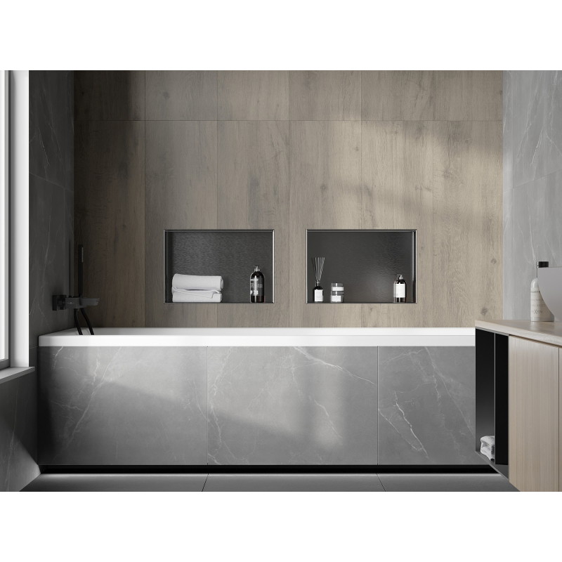 Mexen X-Wall-NR recessed shelf without flange 45 x 30 cm, brushed gun gray - 19E1453010