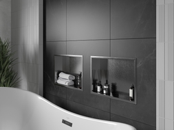 Mexen X-Wall-R recessed shelf with flange 45 x 30 cm, brushed gun gray - 19E0453010