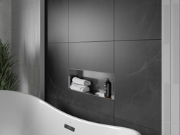 Mexen X-Wall-NR niche shelf without flange 60 x 20 cm, brushed gun gray - 19E1602010