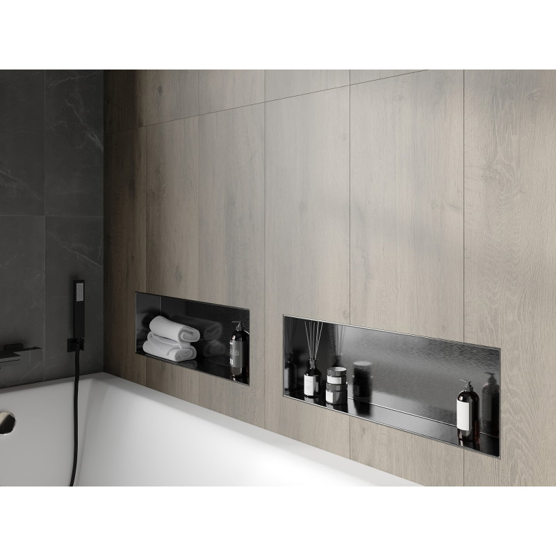 Mexen X-Wall-NR niche shelf without flange 60 x 20 cm, brushed gun gray - 19E1602010
