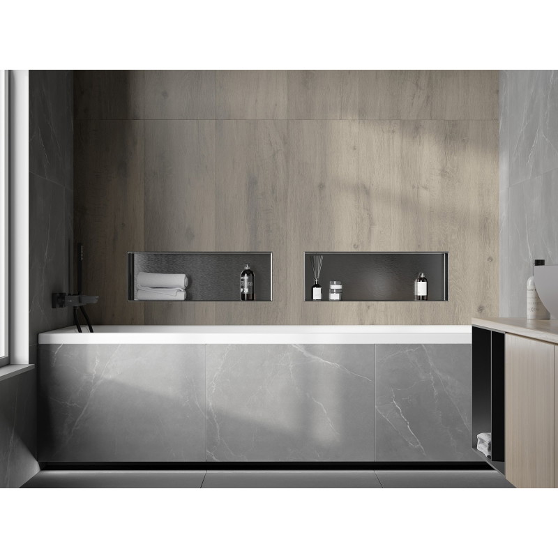 Mexen X-Wall-NR niche shelf without flange 60 x 20 cm, brushed gun gray - 19E1602010