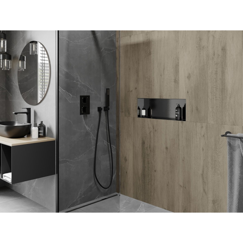 Mexen X-Wall-NR niche shelf without flange 60 x 20 cm, brushed gun gray - 19E1602010
