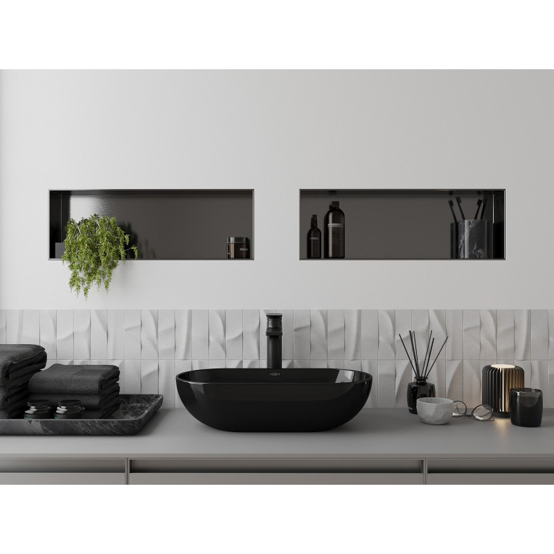 Mexen X-Wall-NR niche shelf without flange 60 x 20 cm, brushed gun gray - 19E1602010