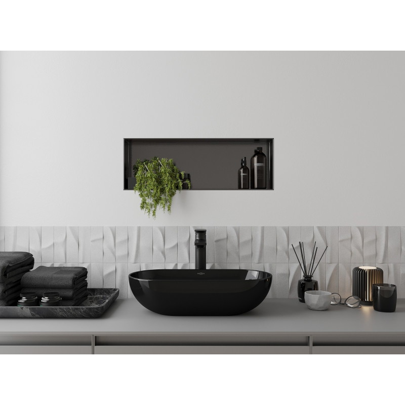Mexen X-Wall-NR niche shelf without flange 60 x 20 cm, brushed gun gray - 19E1602010