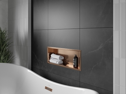 Mexen X-Wall-R niche shelf with flange 60 x 20 cm, brushed copper - 19C0602010