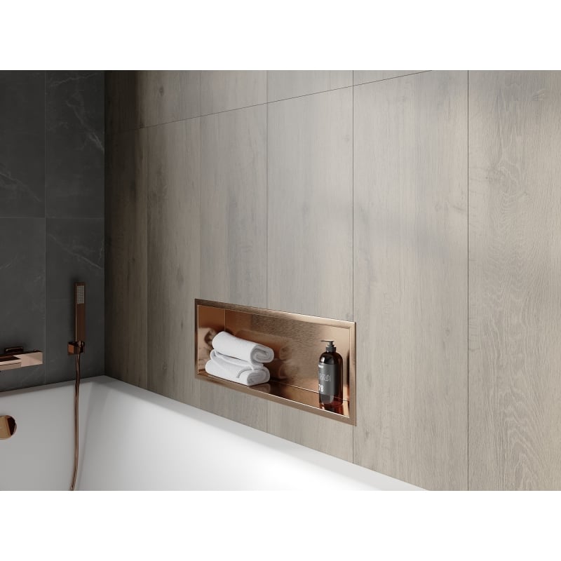 Mexen X-Wall-R niche shelf with flange 60 x 20 cm, brushed copper - 19C0602010