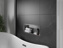 Mexen X-Wall-R recessed shelf with flange 60 x 20 cm, brushed gun gray - 19E0602010