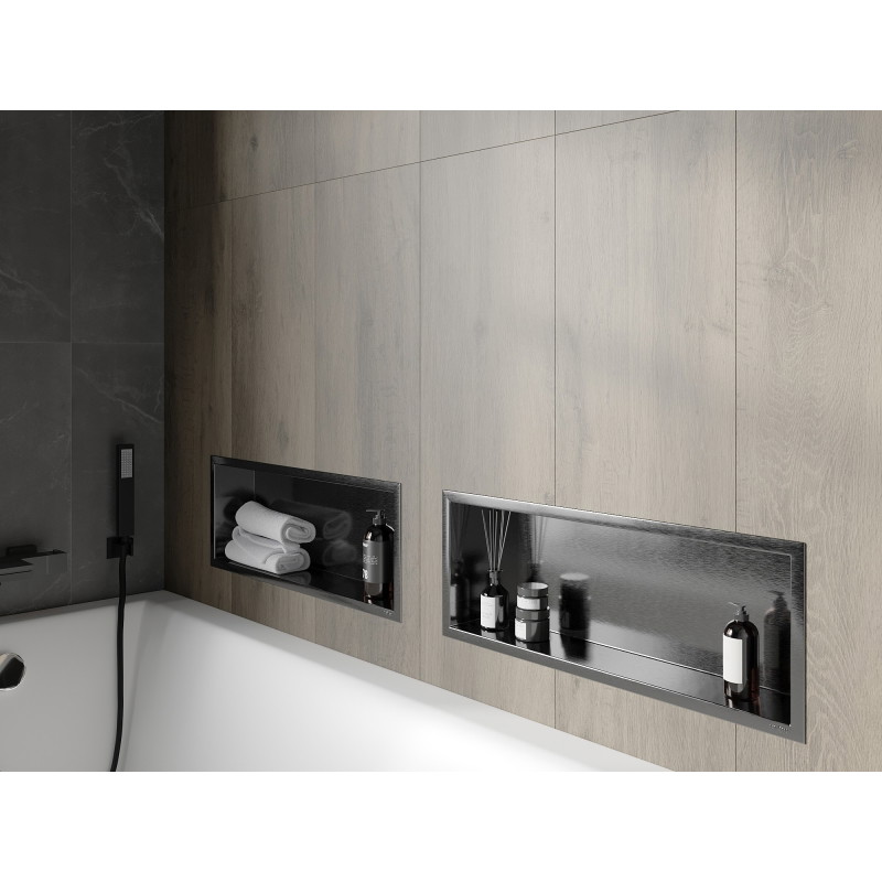 Mexen X-Wall-R recessed shelf with flange 60 x 20 cm, brushed gun gray - 19E0602010