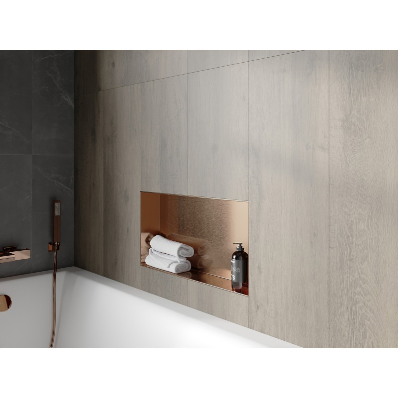 Mexen X-Wall-NR niche shelf without flange 60 x 30 cm, brushed copper - 19C1603010