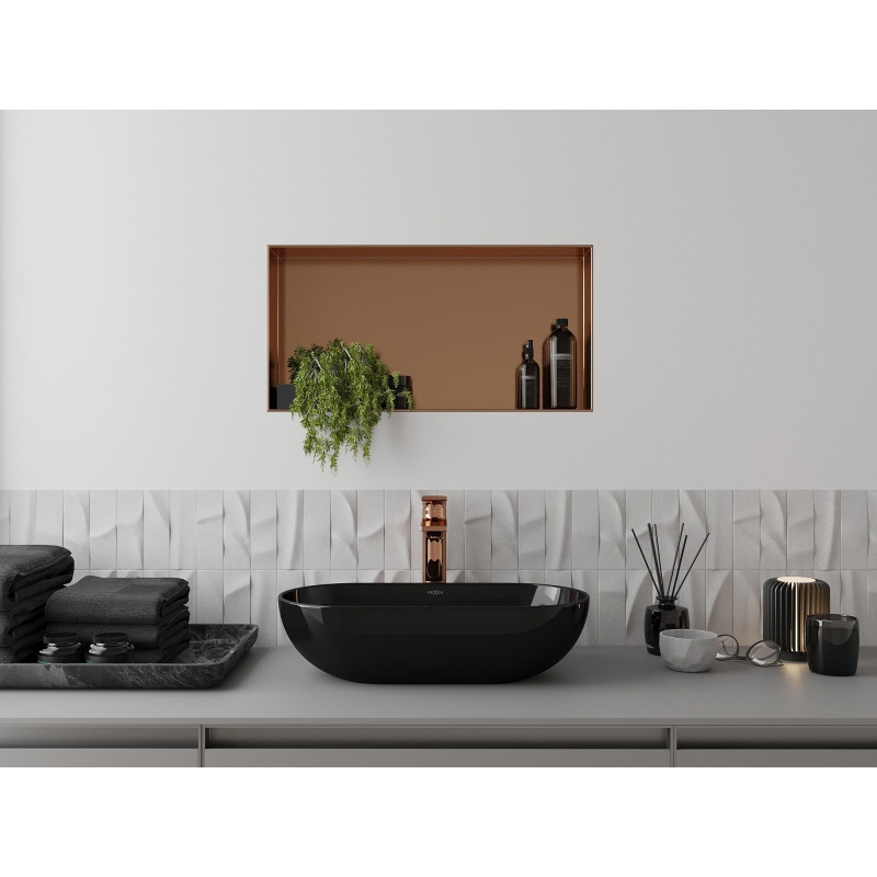 Mexen X-Wall-NR niche shelf without flange 60 x 30 cm, brushed copper - 19C1603010