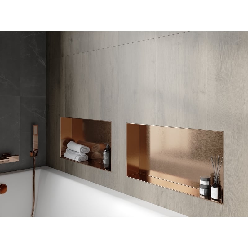 Mexen X-Wall-NR niche shelf without flange 60 x 30 cm, brushed copper - 19C1603010