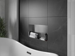 Mexen X-Wall-NR recessed shelf without flange 60 x 30 cm, gun gray brushed - 19E1603010