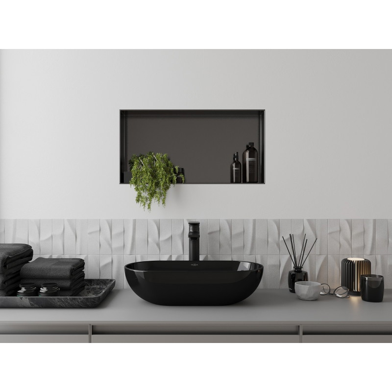 Mexen X-Wall-NR recessed shelf without flange 60 x 30 cm, gun gray brushed - 19E1603010