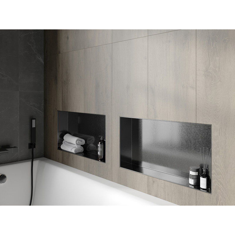 Mexen X-Wall-NR recessed shelf without flange 60 x 30 cm, gun gray brushed - 19E1603010