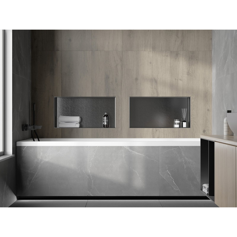 Mexen X-Wall-NR recessed shelf without flange 60 x 30 cm, gun gray brushed - 19E1603010