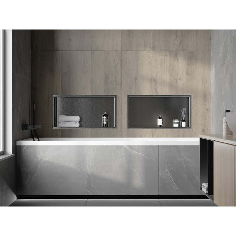 Mexen X-Wall-R recessed shelf with flange 60 x 30 cm, brushed gun gray - 19E0603010