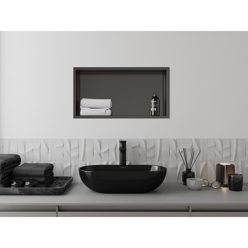 Mexen X-Wall-R recessed shelf with flange 60 x 30 cm, brushed gun gray - 19E0603010