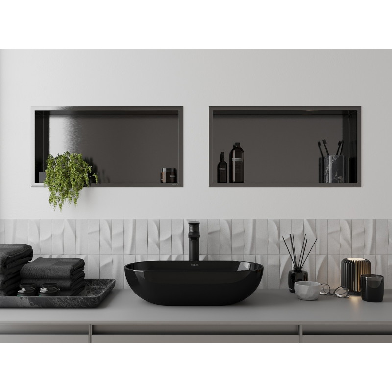 Mexen X-Wall-R recessed shelf with flange 60 x 30 cm, brushed gun gray - 19E0603010