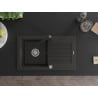Mexen Pablo 1-compartment granite sink with a drip tray and kitchen mixer tap Rita, Black/Gold metallic- 6510-75-670300-70