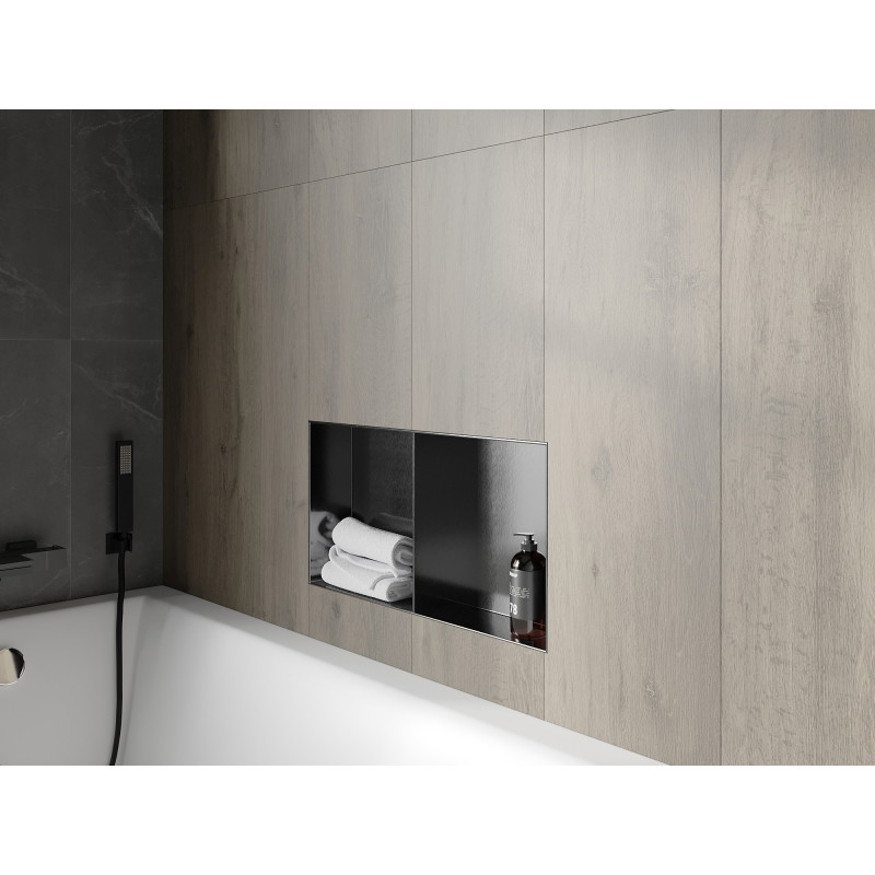 Mexen X-Wall-NR recessed shelf without flange with a shelf 60 x 30 cm, brushed gun gray - 19E1603010S