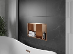 Mexen X-Wall-R niche shelf with flange and shelf 60 x 30 cm, brushed copper - 19C0603010S