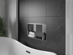 Mexen X-Wall-R recessed shelf with flange and shelf 60 x 30 cm, brushed gun gray - 19E0603010S