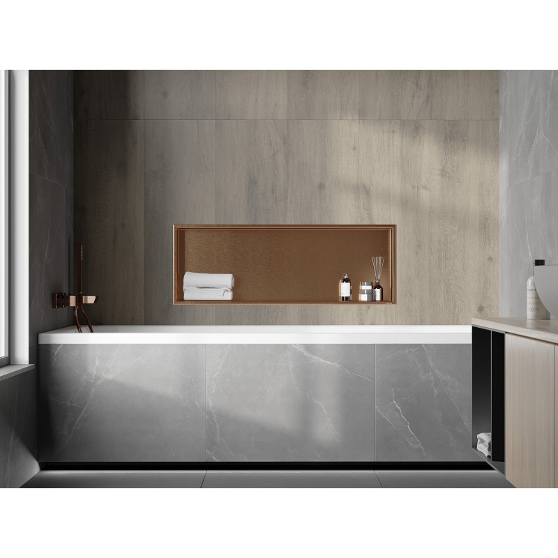 Mexen X-Wall-R recessed shelf with flange 90 x 30 cm, brushed copper - 19C0903010