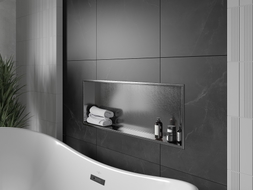 Mexen X-Wall-R recessed shelf with flange 90 x 30 cm, brushed gun gray - 19E0903010