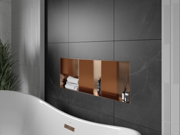 Mexen X-Wall-NR recessed shelf without flange with shelf 90 x 30 cm, brushed copper - 19C1903010S