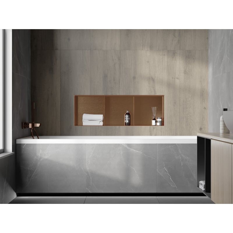 Mexen X-Wall-NR recessed shelf without flange with shelf 90 x 30 cm, brushed copper - 19C1903010S