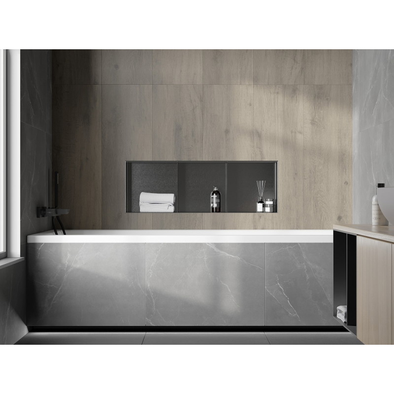 Mexen X-Wall-NR niche shelf without flange with shelf 90 x 30 cm, brushed gun gray - 19E1903010S