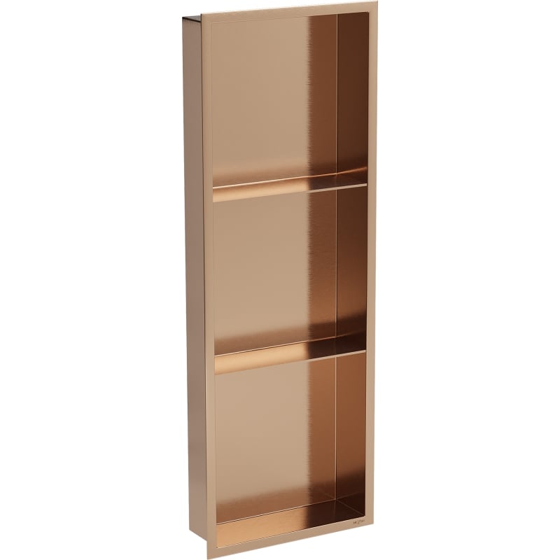 Mexen X-Wall-R recessed shelf with flange and shelf 90 x 30 cm, brushed copper - 19C0903010S