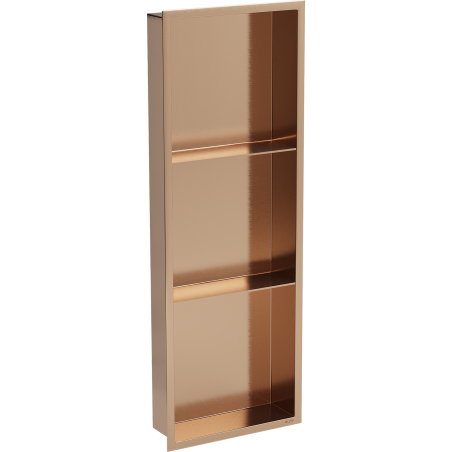 Mexen X-Wall-R recessed shelf with flange and shelf 90 x 30 cm, brushed copper - 19C0903010S