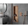Mexen X-Wall-R recessed shelf with flange and shelf 90 x 30 cm, brushed copper - 19C0903010S