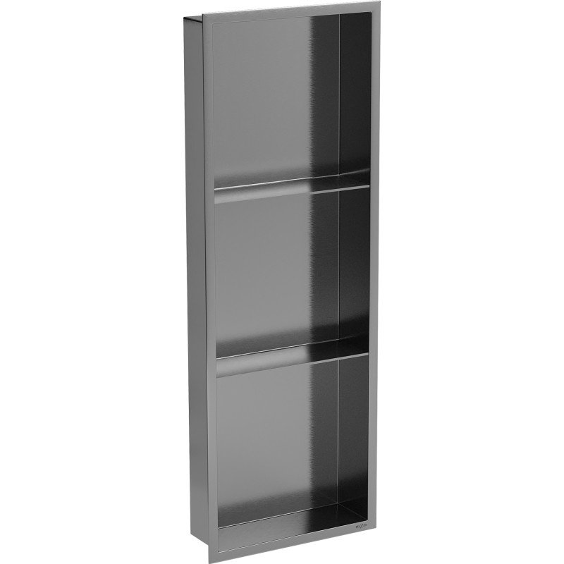 Mexen X-Wall-R niche shelf with flange and shelf 90 x 30 cm, brushed gun gray - 19E0903010S