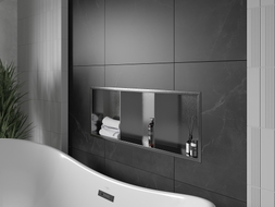 Mexen X-Wall-R niche shelf with flange and shelf 90 x 30 cm, brushed gun gray - 19E0903010S