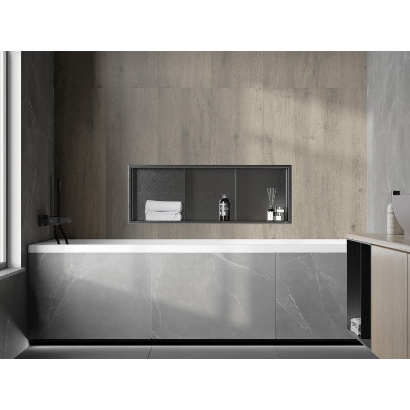 Mexen X-Wall-R niche shelf with flange and shelf 90 x 30 cm, brushed gun gray - 19E0903010S