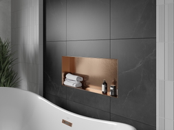 Mexen X-Wall-NR recessed shelf without flange 75 x 30 cm, brushed copper - 19C1753010