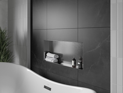 Mexen X-Wall-NR recessed shelf without flange 75 x 30 cm, brushed gun gray - 19E1753010