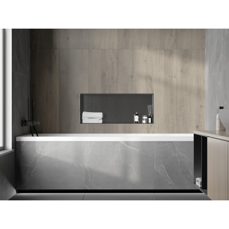 Mexen X-Wall-NR recessed shelf without flange 75 x 30 cm, brushed gun gray - 19E1753010