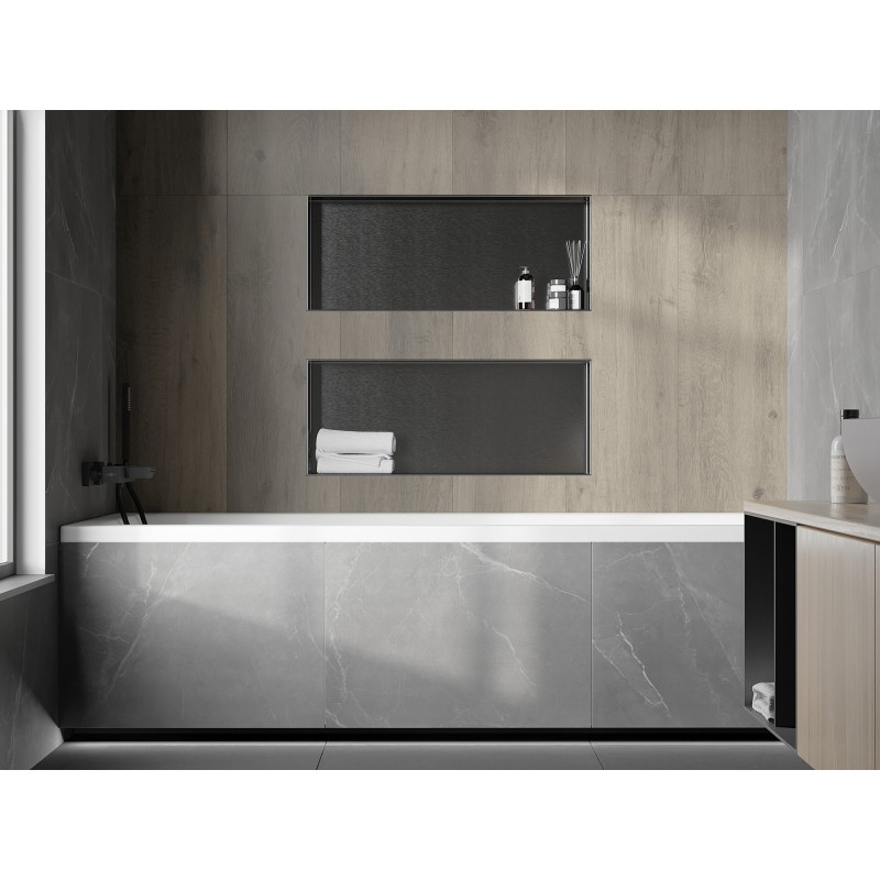Mexen X-Wall-NR recessed shelf without flange 75 x 30 cm, brushed gun gray - 19E1753010