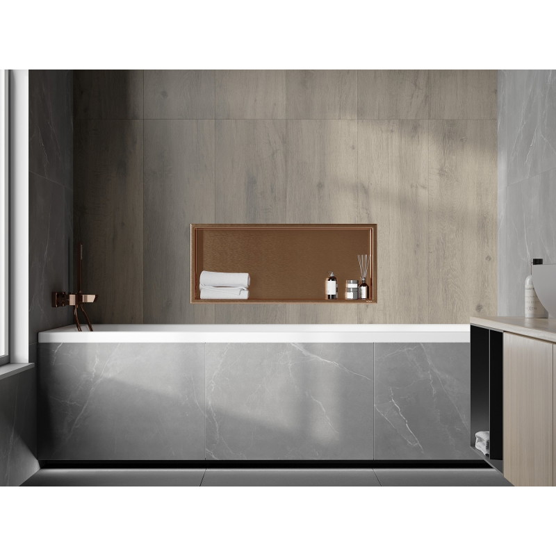 Mexen X-Wall-R recessed shelf with flange 75 x 30 cm, brushed copper - 19C0753010