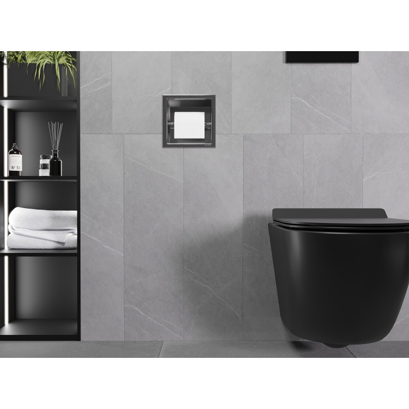Mexen X-Wall-P toilet paper holder, brushed gun gray - 19E3