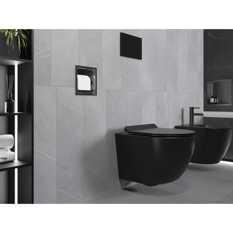 Mexen X-Wall-P toilet paper holder, brushed gun gray - 19E3