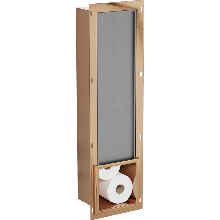 Mexen X-Wall-B toilet paper magazine, brushed copper - 19C5