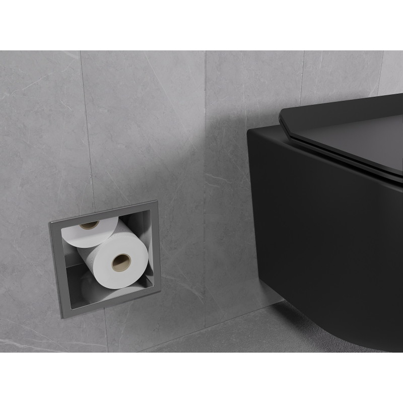 Mexen X-Wall-B toilet paper holder, brushed gun gray - 19E5