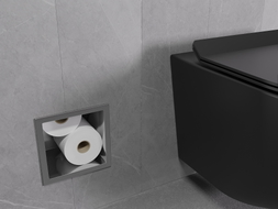 Mexen X-Wall-B toilet paper holder, brushed gun gray - 19E5