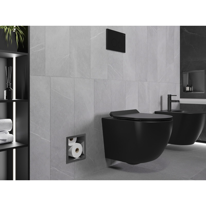 Mexen X-Wall-B toilet paper holder, brushed gun gray - 19E5