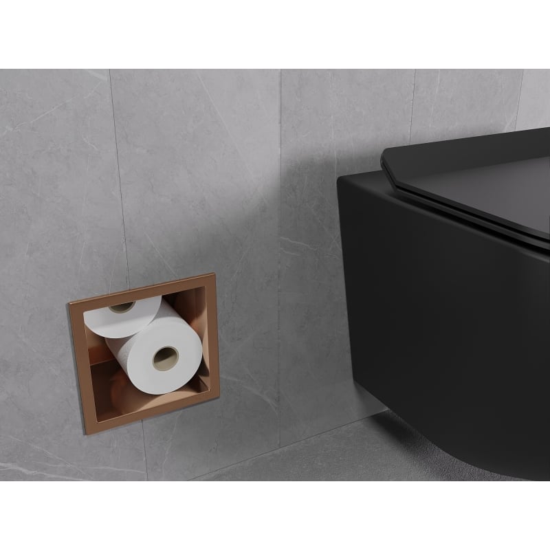 Mexen X-Wall-B toilet paper magazine, brushed copper - 19C5