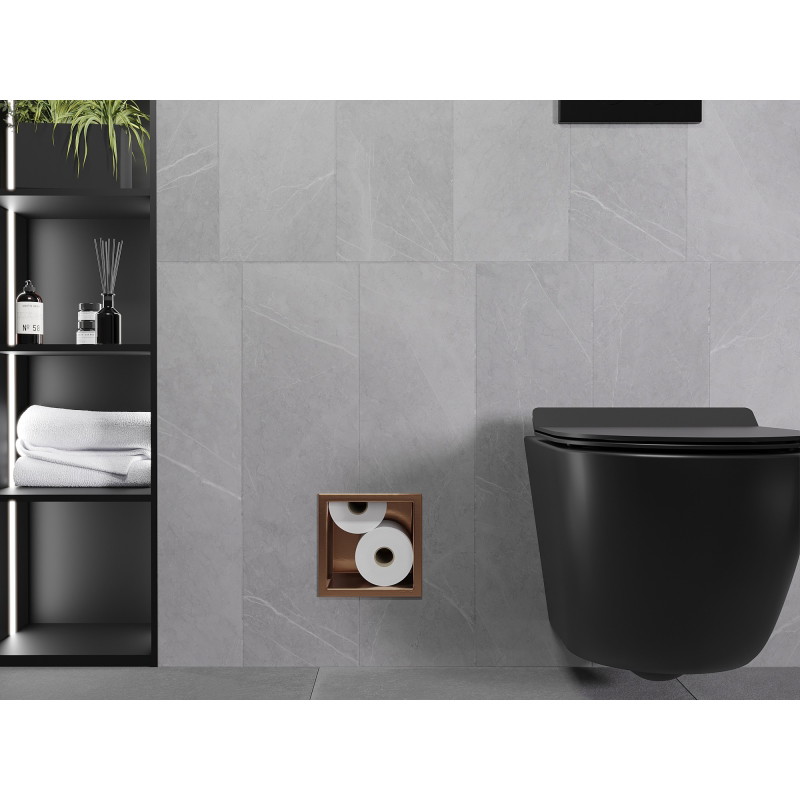 Mexen X-Wall-B toilet paper magazine, brushed copper - 19C5